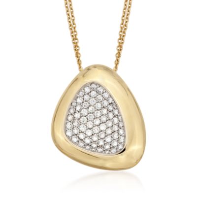 Roberto Coin 1.65 ct. t.w. "Capri Plus" Pave Diamond Pendant Necklace in 18kt Two-Tone Gold. 18" &mdash; Alt Image 1