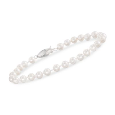 5.5-6mm Akoya Pearl Bracelet in 18kt White Gold &mdash; Alt Image 1