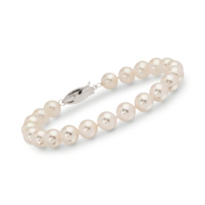 6-6.5mm Akoya Pearl Bracelet in 18kt White Gold &mdash; Alt Image 1