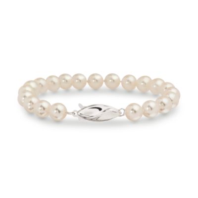 6-6.5mm Akoya Pearl Bracelet in 18kt White Gold &mdash; Alt Image 2