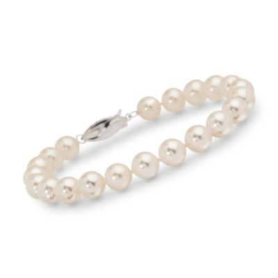 6.5-7mm Akoya Pearl Bracelet In 18kt White Gold &mdash; Alt Image 1