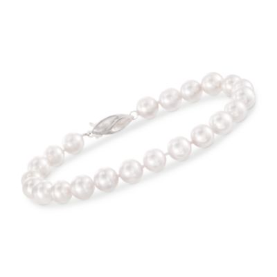 7-7.5mm Akoya Pearl Bracelet in 18kt White Gold &mdash; Alt Image 1