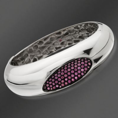 Roberto Coin 2.80 ct. t.w. "Shiny Capri" Pink Rhodolite Bangle Bracelet With Ruby In Sterling Silver. 7" &mdash; Alt Image 1