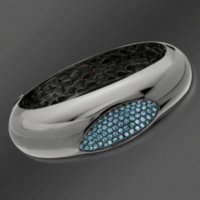 Roberto Coin 2.25 ct. t.w. "Capri Plus" Blue Topaz Bangle Bracelet With Ruby In Sterling Silver. 7" &mdash; Alt Image 1