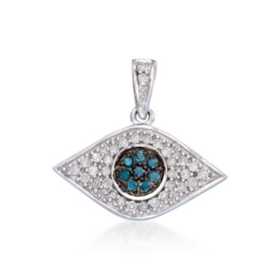 .20 ct. t.w. Multicolored Diamond Evil Eye Pendant in Sterling Silver &mdash; Alt Image 1