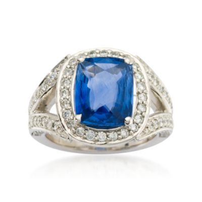 6.05 Carat Sapphire Ring With Diamonds In Platinum. Size 7.5 &mdash; Alt Image 1
