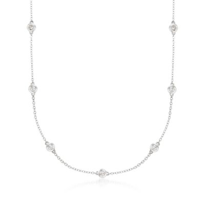 .33 ct. t.w. Diamond Station Necklace in 14kt White Gold &mdash; Alt Image 1