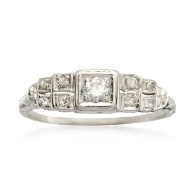 C. 1950 Vintage .35 ct. t.w. Diamond Engagement Ring in 18kt White Gold. Size 8.75 &mdash; Alt Image 1