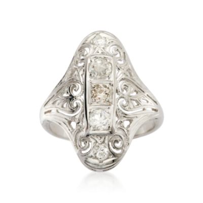 C. 1950 .40 ct. t.w. Diamond Dinner Ring With Diamond Accents in 18kt White Gold. Size 5.75 &mdash; Alt Image 1