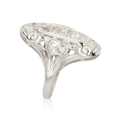 C. 1950 .40 ct. t.w. Diamond Dinner Ring With Diamond Accents in 18kt White Gold. Size 5.75 &mdash; Alt Image 2