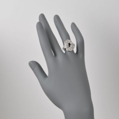 .90 Carat Sapphire and .10 ct. t.w. Diamond Ring in Sterling Silver &mdash; Alt Image 2