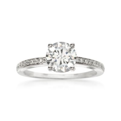 .15 ct. t.w. Diamond Engagement Ring Setting in 18kt White Gold. Size 6.5 &mdash; Alt Image 1