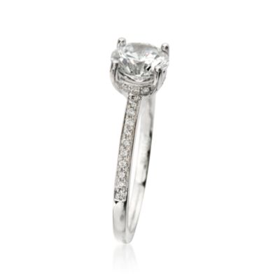 .15 ct. t.w. Diamond Engagement Ring Setting in 18kt White Gold. Size 6.5 &mdash; Alt Image 2
