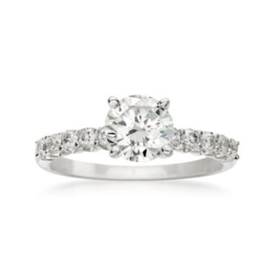 .30 ct. t.w. Diamond Engagement Ring Setting in 18kt White Gold &mdash; Alt Image 1