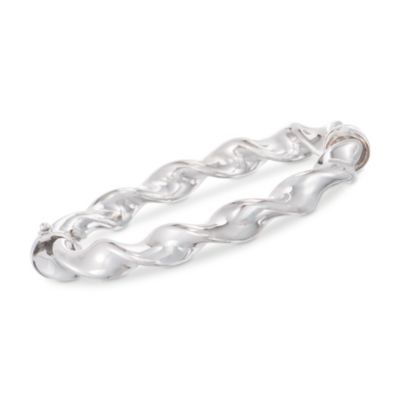 Italian Twist Bangle Bracelet in Sterling Silver &mdash; Alt Image 1