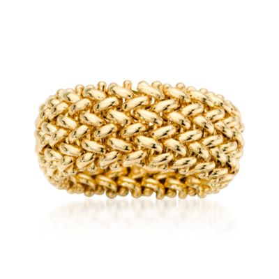 Italian 14kt Yellow Gold Mesh Ring &mdash; Alt Image 1