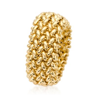Italian 14kt Yellow Gold Mesh Ring &mdash; Alt Image 3