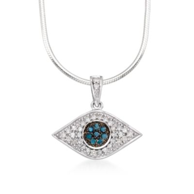 .20 ct. t.w. Multicolored Diamond Evil Eye Pendant Necklace in Sterling Silver &mdash; Alt Image 1