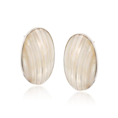 Mother-Of-Pearl Earrings In Sterling Silver &mdash; Alt Image 1