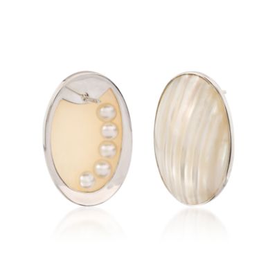 Mother-Of-Pearl Earrings In Sterling Silver &mdash; Alt Image 2