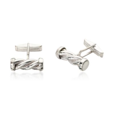 Sterling Silver Twist-Bar Cufflinks &mdash; Alt Image 1