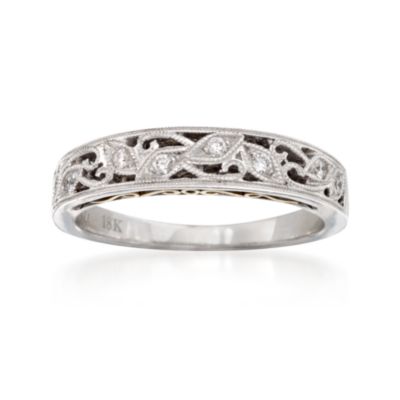 Simon G. Wedding Ring With Diamond Accents in 18kt Two-Tone Gold &mdash; Alt Image 1
