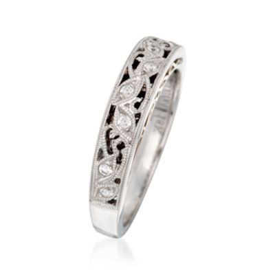 Simon G. Wedding Ring With Diamond Accents in 18kt Two-Tone Gold &mdash; Alt Image 2