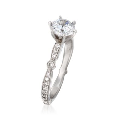 Simon G. .28 ct. t.w. Diamond Engagement Ring Setting in 18kt White Gold &mdash; Alt Image 2