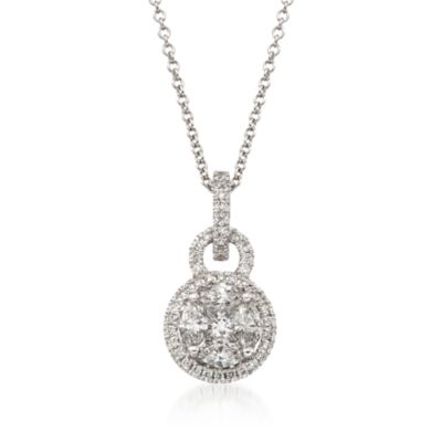 Simon G. .54 ct. t.w. Diamond Pendant Necklace in 18kt White Gold. 18" &mdash; Alt Image 1