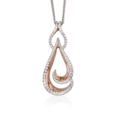 Simon G. .82 ct. t.w. Diamond Pendant Necklace in 18kt Two-Tone Gold. 18" &mdash; Alt Image 1
