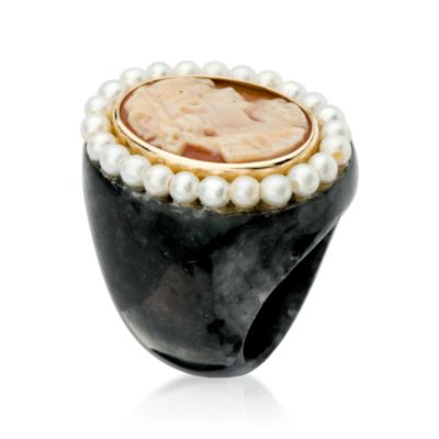 3 mm Cultured Pearl Cameo Ring In 14kt Yellow Gold. Size 7 &mdash; Alt Image 2