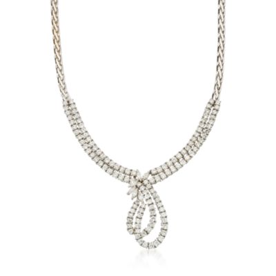 C. 1980 Vintage 6.00 ct. t.w. Diamond Wedding Necklace In  18kt White Gold. 16" &mdash; Alt Image 1