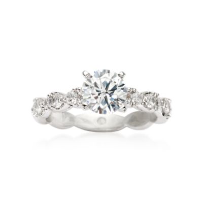 Gabriel Designs .50 ct. t.w. Diamond Engagement Ring Setting in 14kt White Gold &mdash; Alt Image 1