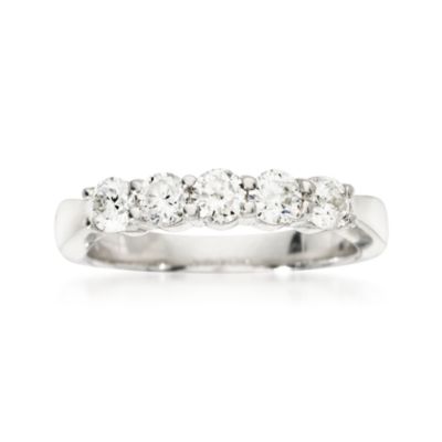 .75 ct. t.w. 5-Stone Diamond Wedding Ring in 14kt White Gold &mdash; Alt Image 1