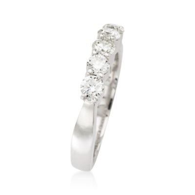 .75 ct. t.w. 5-Stone Diamond Wedding Ring in 14kt White Gold &mdash; Alt Image 2