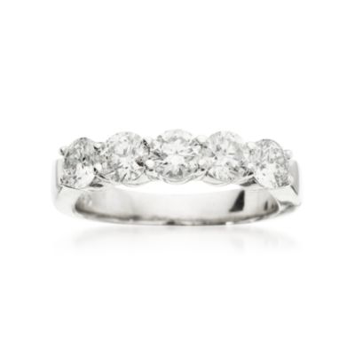 1.50 ct. t.w. 5-Stone Diamond Wedding Ring in 14kt White Gold &mdash; Alt Image 1