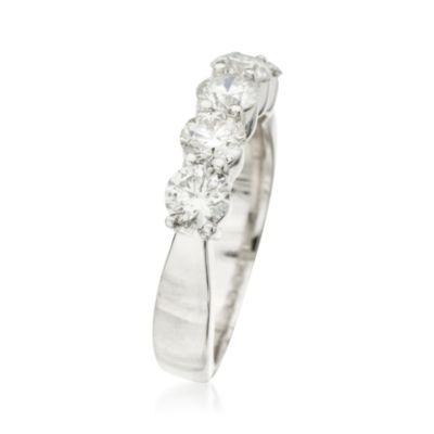 1.50 ct. t.w. 5-Stone Diamond Wedding Ring in 14kt White Gold &mdash; Alt Image 2
