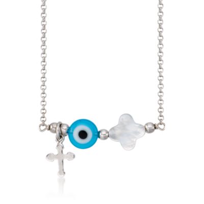 Italian Charm Necklace In Sterling Silver. 18" &mdash; Alt Image 1
