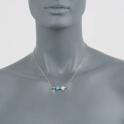 Italian Charm Necklace In Sterling Silver. 18" &mdash; Alt Image 2