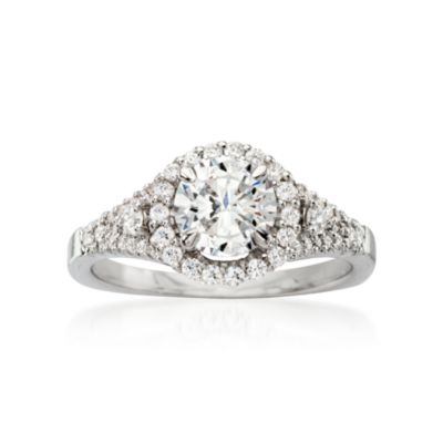 Gabriel Designs. Vintage-Style .38 ct. t.w. Diamond Engagement Ring Setting in 14kt White Gold &mdash; Alt Image 1