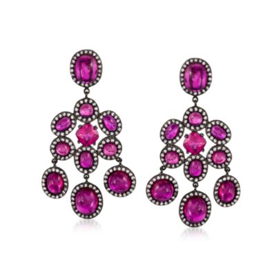 Hot chandelier earrings, kinda retro-glam :  sterling silver cz earrings silver