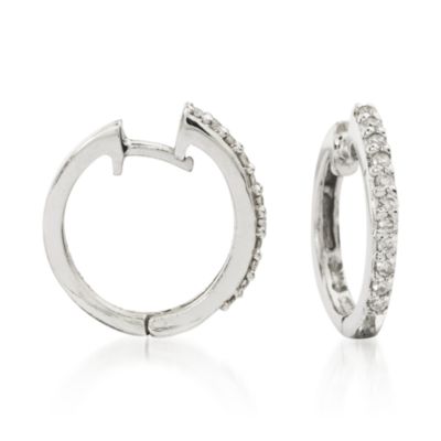 3.20 ct. t.w. Sapphire and Diamond Drop Hoop Earrings in 14kt White Gold &mdash; Alt Image 3