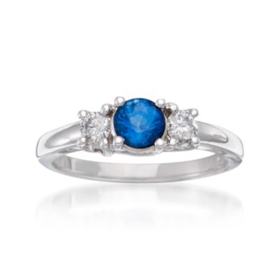 .80 Carat Sapphire and .30 ct. t.w. Diamond Ring in 14kt White Gold &mdash; Alt Image 1