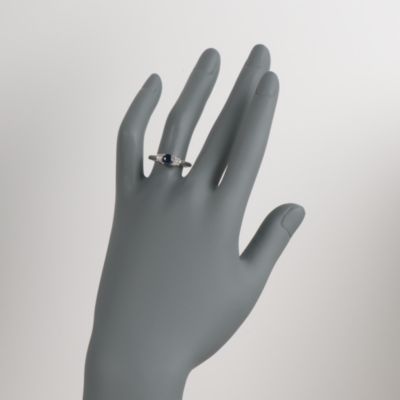 .80 Carat Sapphire and .30 ct. t.w. Diamond Ring in 14kt White Gold &mdash; Alt Image 2
