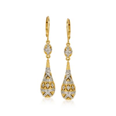 .20 ct. t.w. Diamond Teardrop Earrings in 14kt Gold Over Sterling Silver &mdash; Alt Image 1