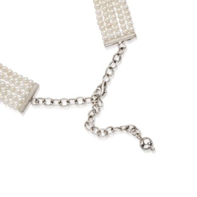 3-5mm Cultured Pearl and .65 ct. t.w. Diamond Necklace In    Sterling Silver. 16" &mdash; Alt Image 2