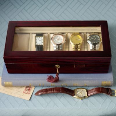Rosewood Watch Box With Glass Top &mdash; Alt Image 1