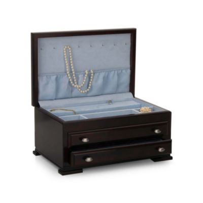 Contemporary Mahogany 2-Drawer Jewelry Chest by Reed & Barton &mdash; Alt Image 1