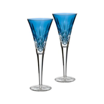 Set of 2 Sapphire Waterford Crystal "Lismore Jewels" Toasting Flutes &mdash; Alt Image 1