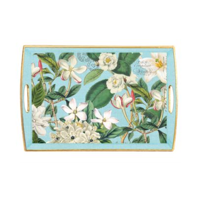 Gardenia Rectangle Decoupage Wooden Tray &mdash; Alt Image 1
